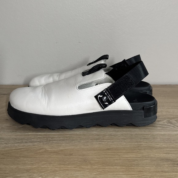 Sorel Viibe Clog Womens 10 White Leather Slingback Casual Platform Neutral - Picture 2 of 15